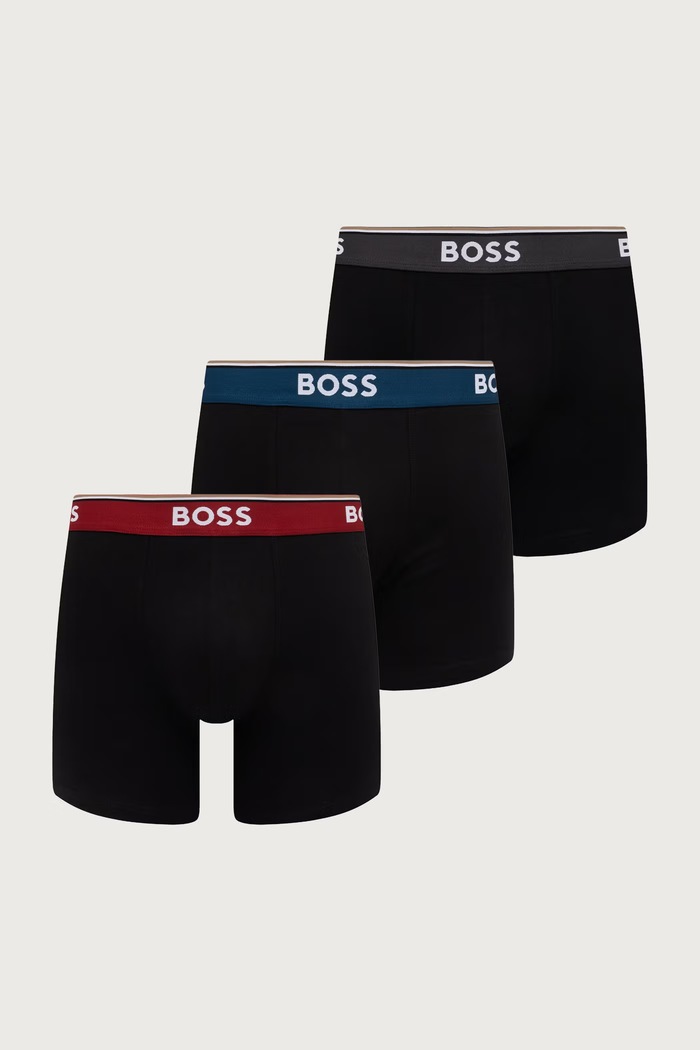 BOSS boxeri mulați bărbați cu bumbac BoxerBr 3P Power pachet de 3 negru 50554694