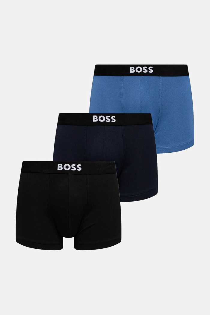 Boxerky BOSS Trunk 3P Micro ONE 3-pak pletenina čierna 50555054