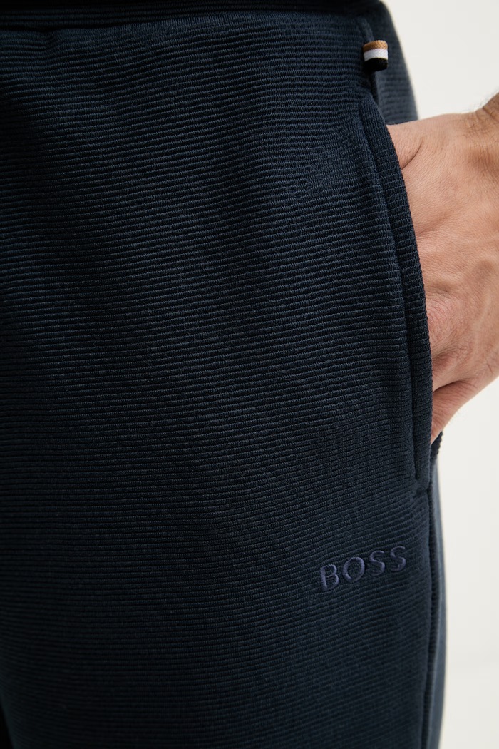 BOSS šortky lounge pánske Rib Shorts tmavomodrá 50527391