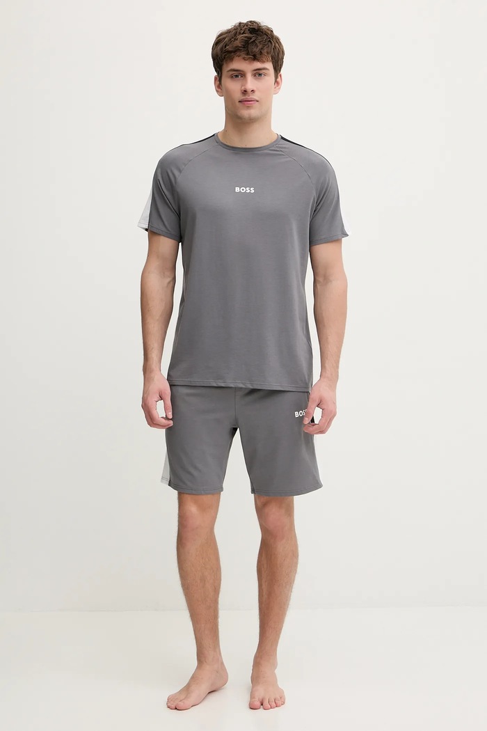 Pyžamo BOSS Balance Short Set potlač sivá 50557587