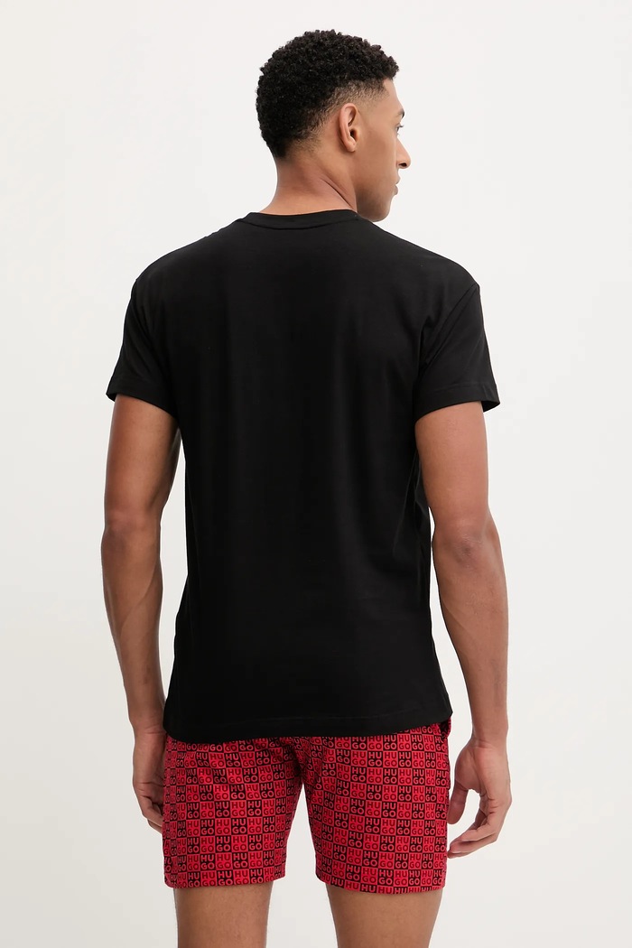 HUGO kétrészes férfi pizsama AARON_SHORT SET fekete 50556777
