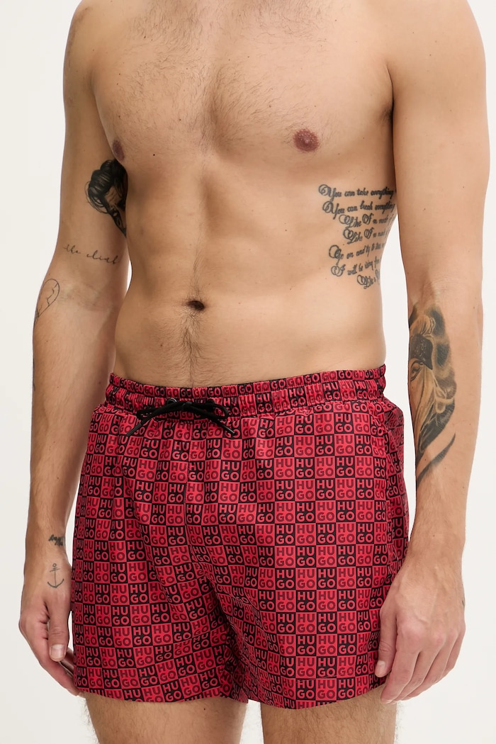 HUGO pantaloni scurți de baie bărbați AARON_SWIM 50556792 rosu SS26