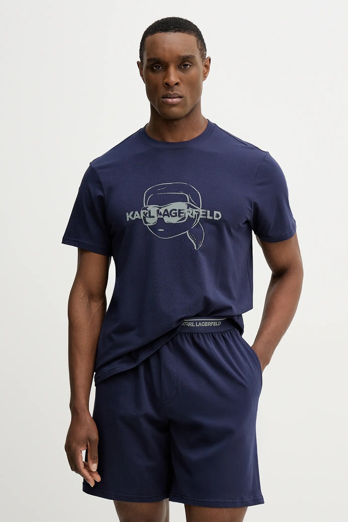 Πιτζάμα Karl Lagerfeld IKON B1M45005 σκούρο μπλε SS26