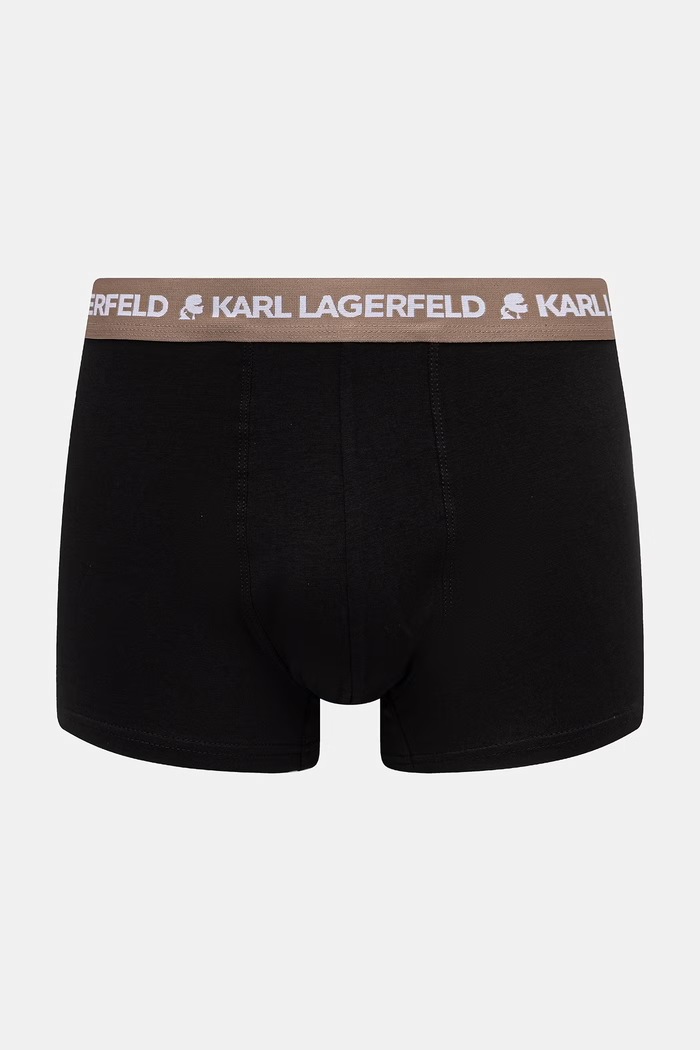 Karl Lagerfeld přiléhavé boxerky pánské bavlněné s elastanem LOGO TRUNK 5-pack B1M47030 černá SS26
