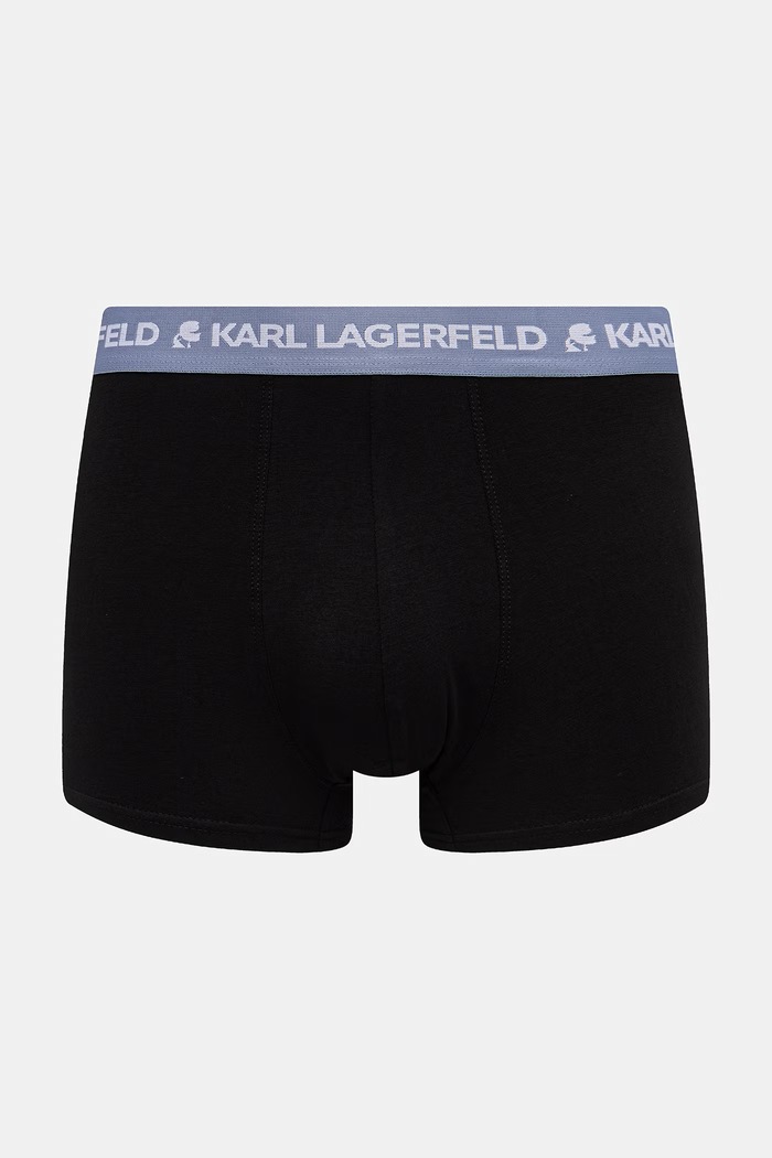 Karl Lagerfeld přiléhavé boxerky pánské bavlněné s elastanem LOGO TRUNK 5-pack černá B1M47030
