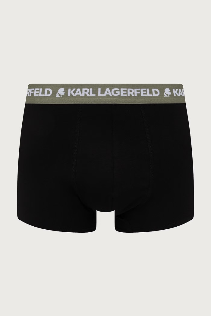 Karl Lagerfeld Oprijete boksarice moške bombažne z elastanom LOGO TRUNK paket 5 kosov B1M47030 črna SS26