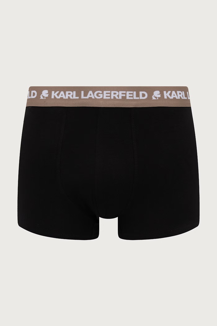 Karl Lagerfeld Bokserki dopasowane męskie bawełniane z elastanem LOGO TRUNK 5-pack czarny B1M47030