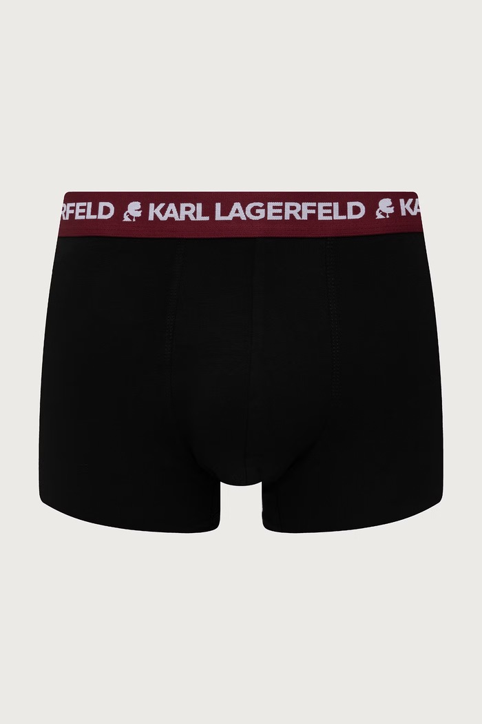 Oprijete boksarice moške bombažne z elastanom LOGO TRUNK paket 5 kosov Karl Lagerfeld B1M47030 črna
