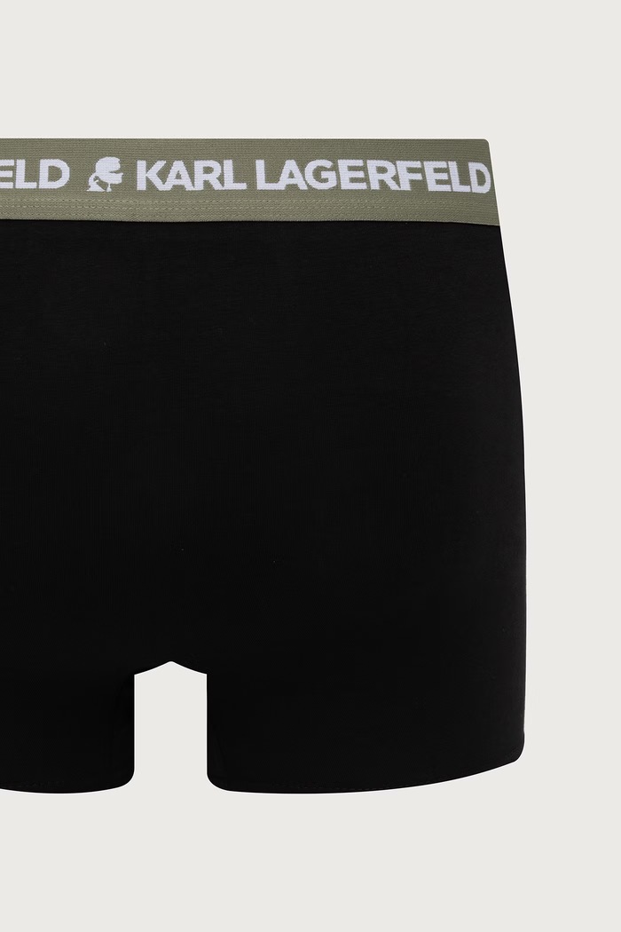 Oprijete boksarice moške bombažne z elastanom LOGO TRUNK paket 5 kosov Karl Lagerfeld črna B1M47030
