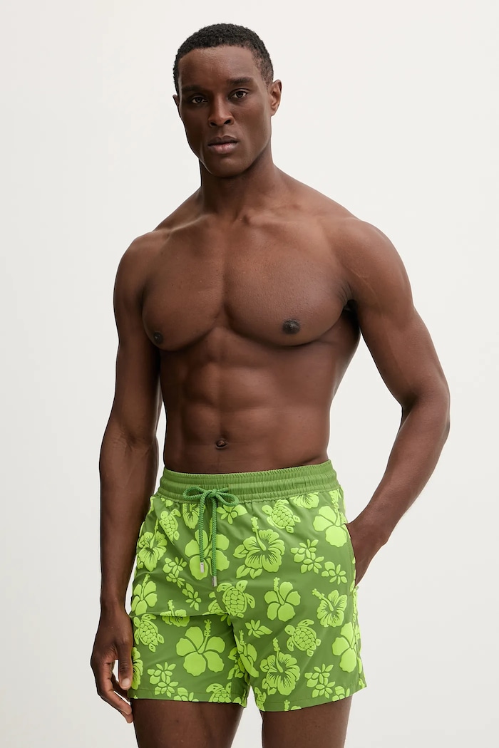 Vilebrequin pantaloni scurți de baie MOOREA Planet friendly verde MOODD213