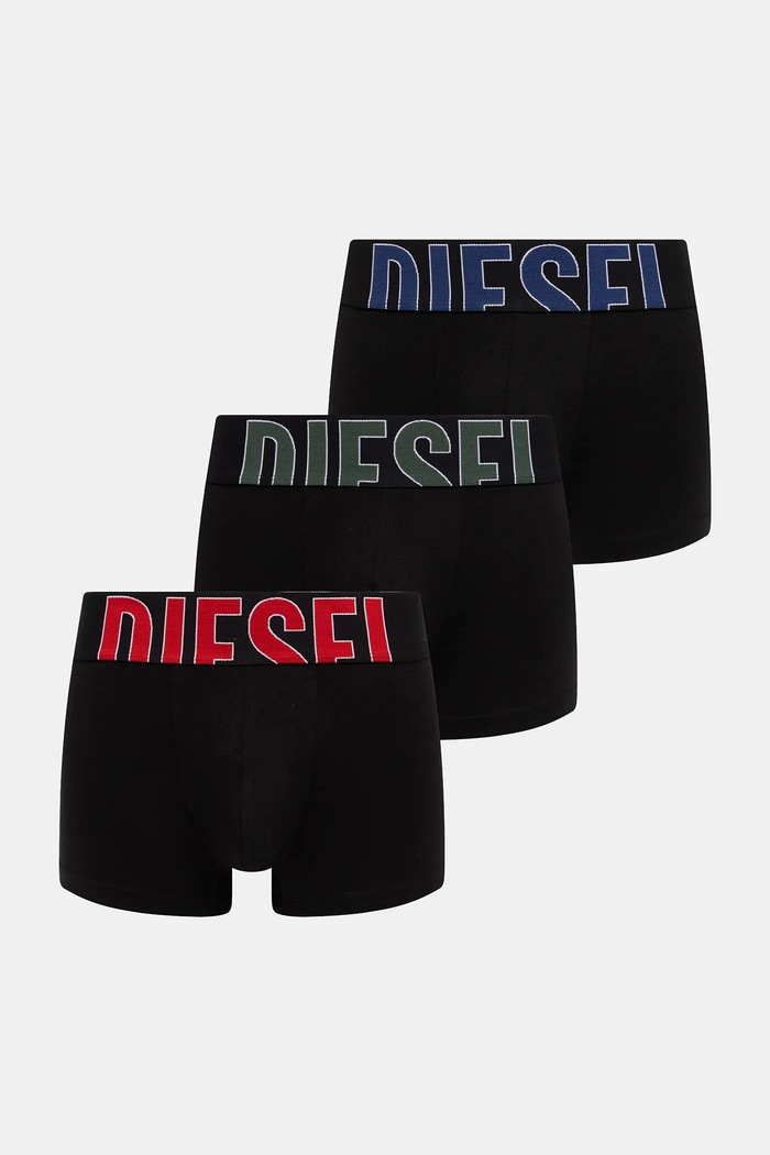 Μποξεράκια Diesel DAMIEN-D-POP 3-pack εφαρμοστό σορτς μπόξερ μαύρο A17743.0ENBQ