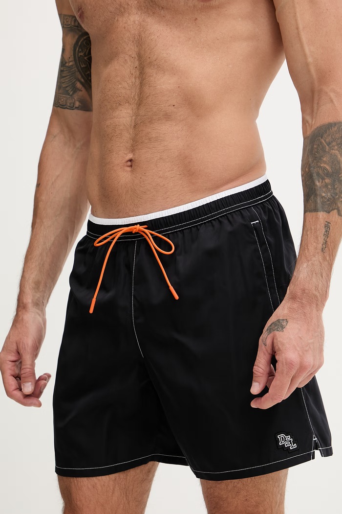 Diesel pantaloni scurți de baie pentru bărbați SOCCER-41-D-POP-B A19852.0GSBA negru SS26
