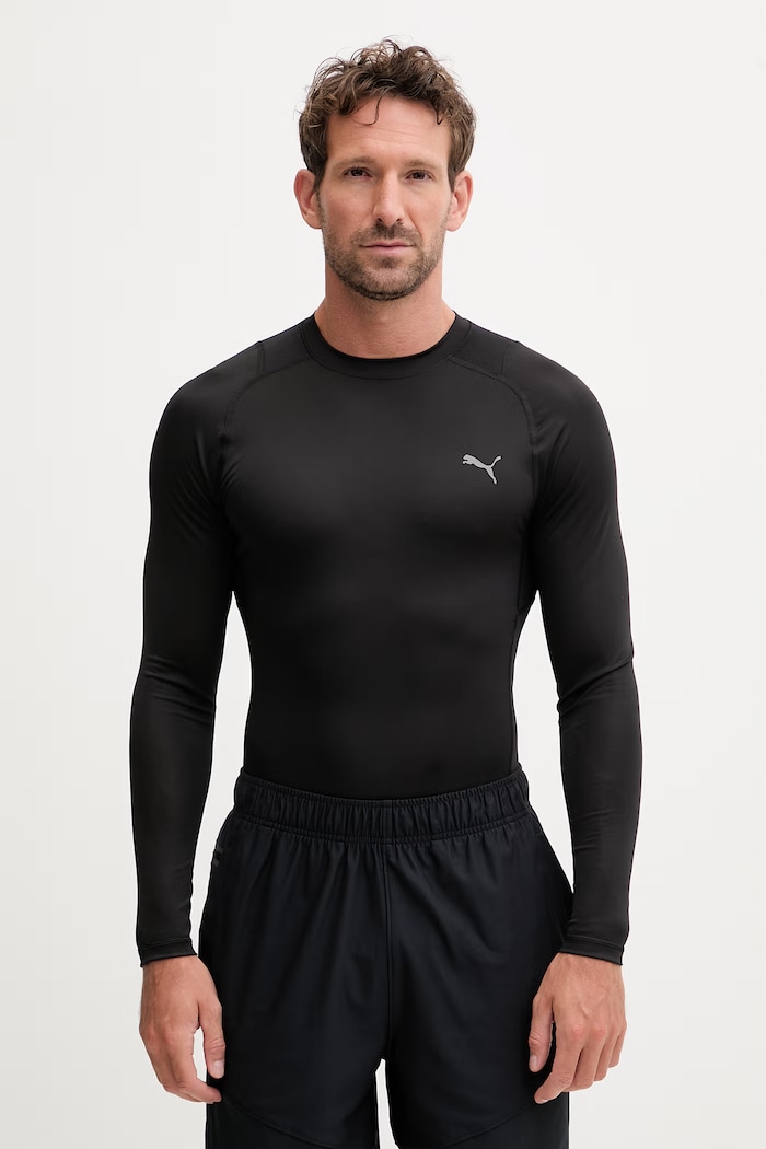 Puma tréningové tričko s dlhým rukávom pánske PWRMODE BASE LAYER čierna 528543