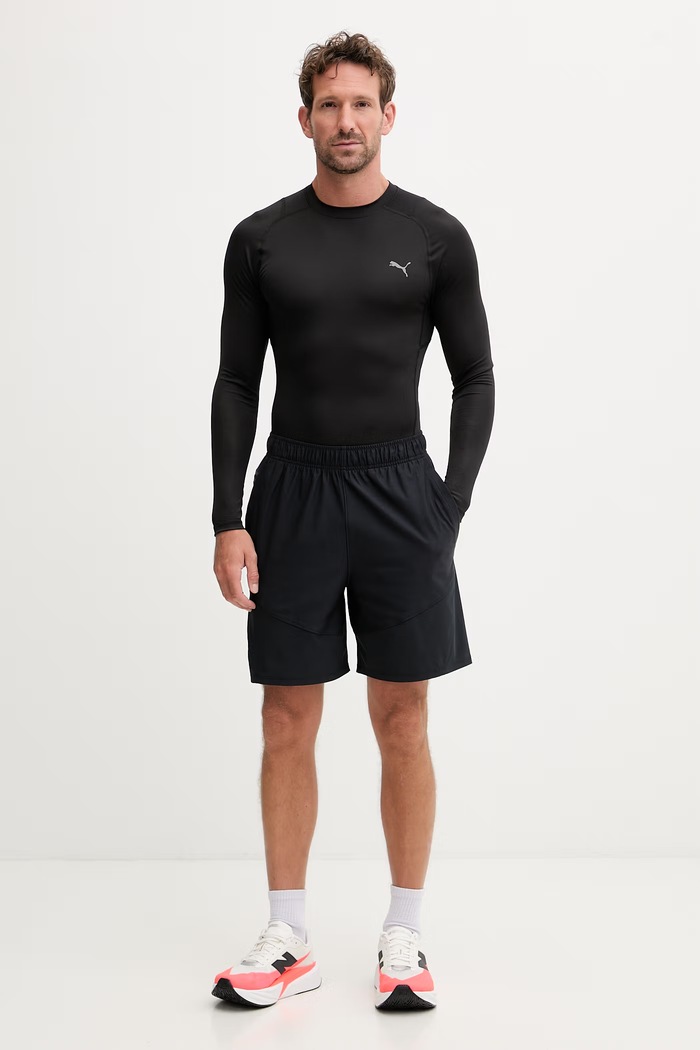 Puma tréningové tričko s dlhým rukávom pánske PWRMODE BASE LAYER 528543 čierna SS26