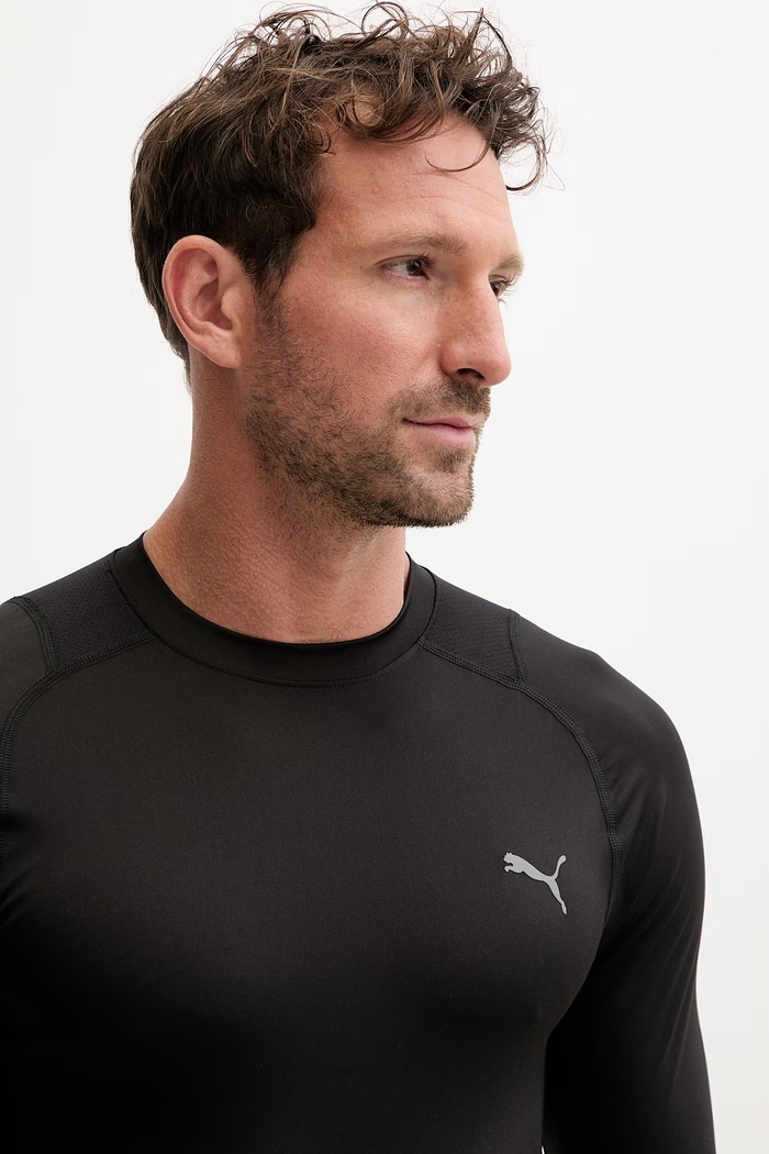 Puma tréningové tričko s dlhým rukávom pánske PWRMODE BASE LAYER čierna 528543