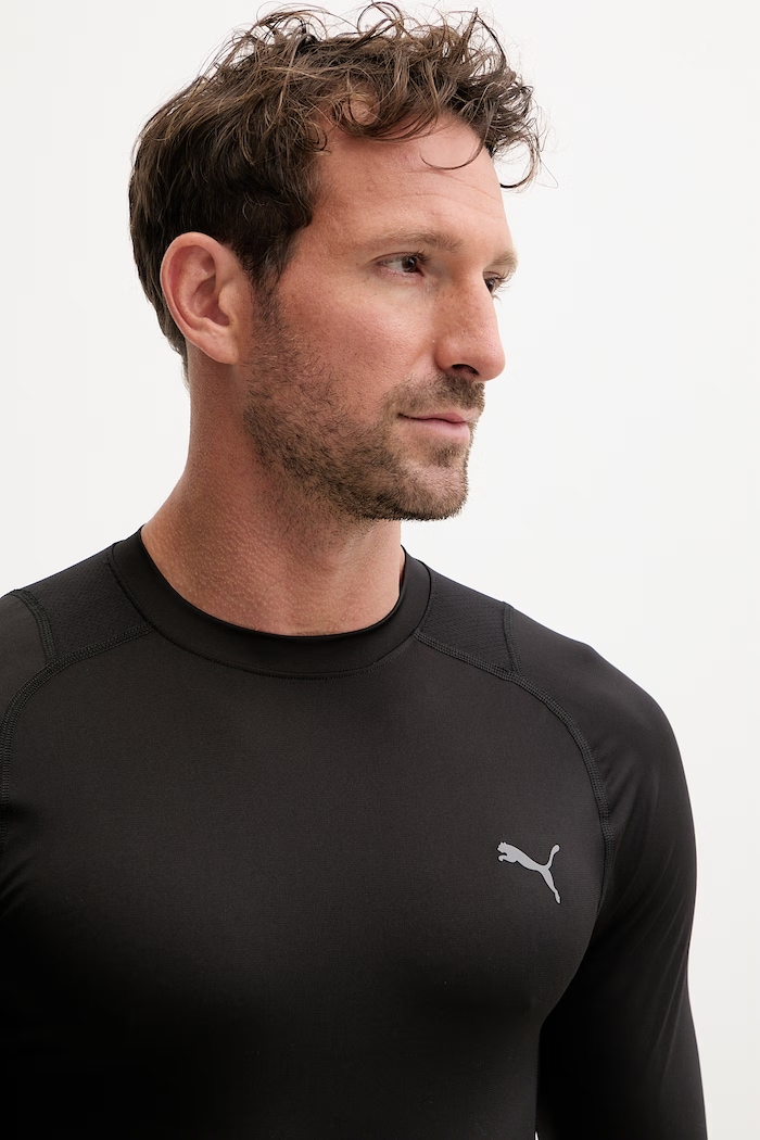 Puma tréningové tričko s dlhým rukávom pánske PWRMODE BASE LAYER čierna 528543