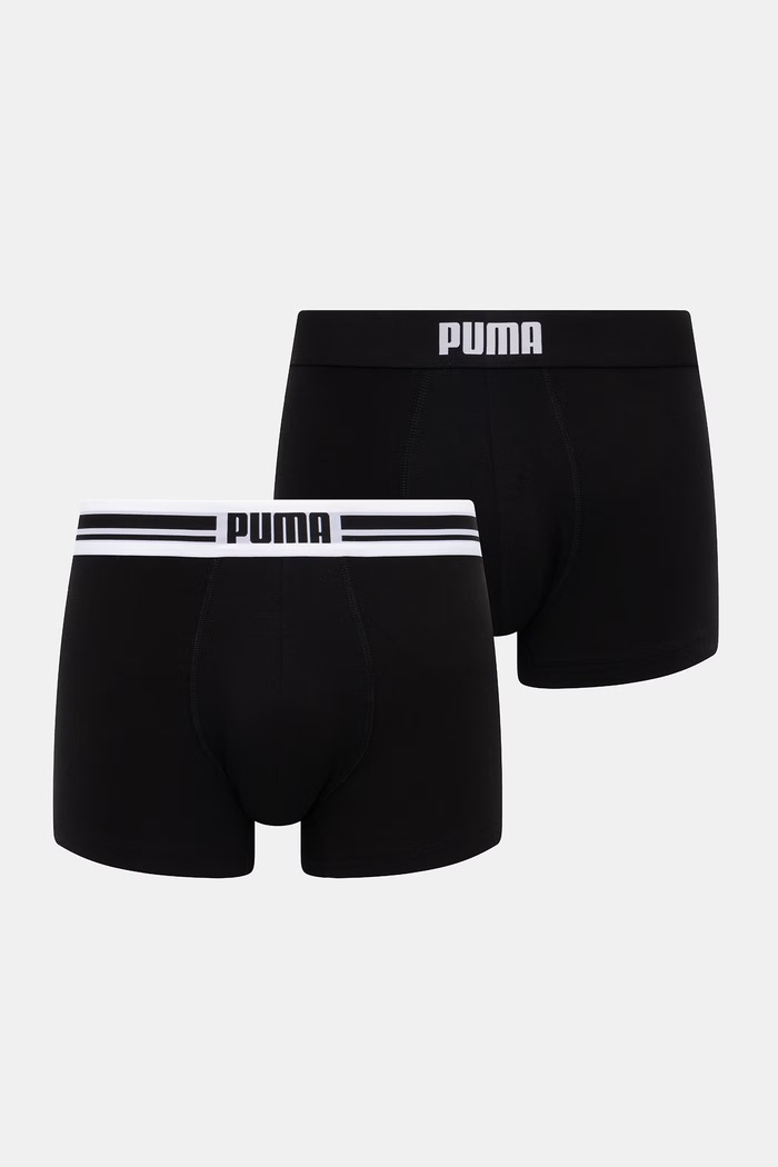 Boxerky Puma Everyday Logo 2-pak pletenina čierna 938476