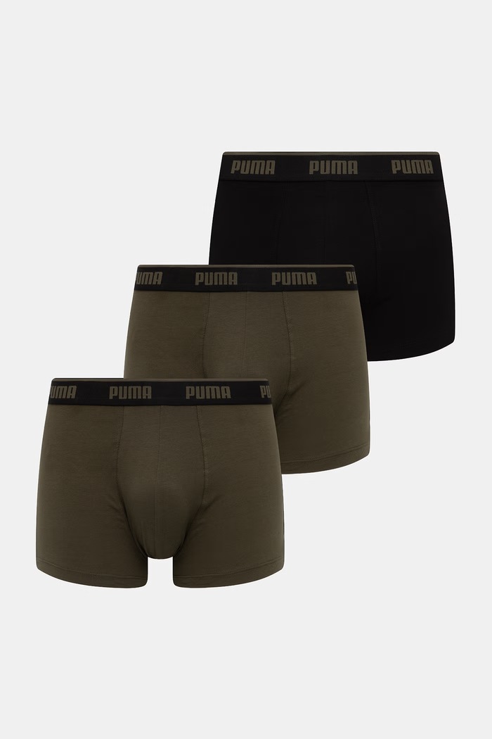 Boxerky Puma BOXER 3-pak pletenina zelená 947130