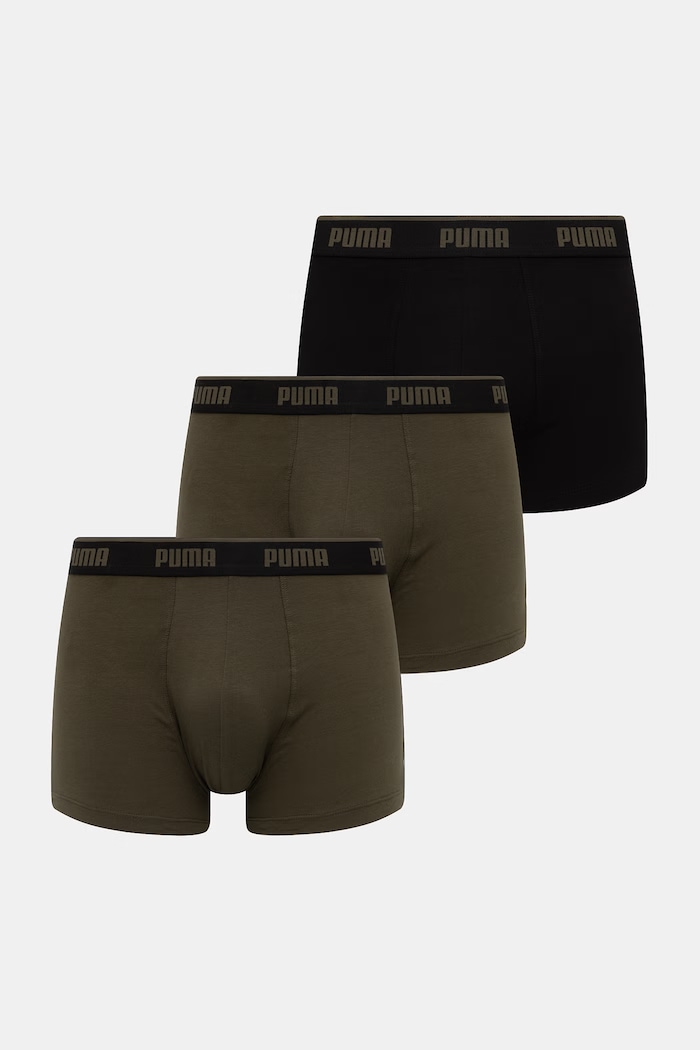 Boxerky Puma BOXER 3-pak pletenina zelená 947130