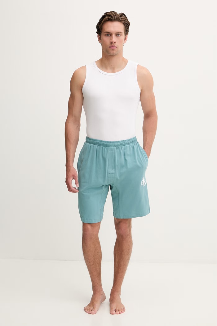 Calvin Klein Underwear pyžamové šortky pánske LV00NM2973 tyrkysová SS26