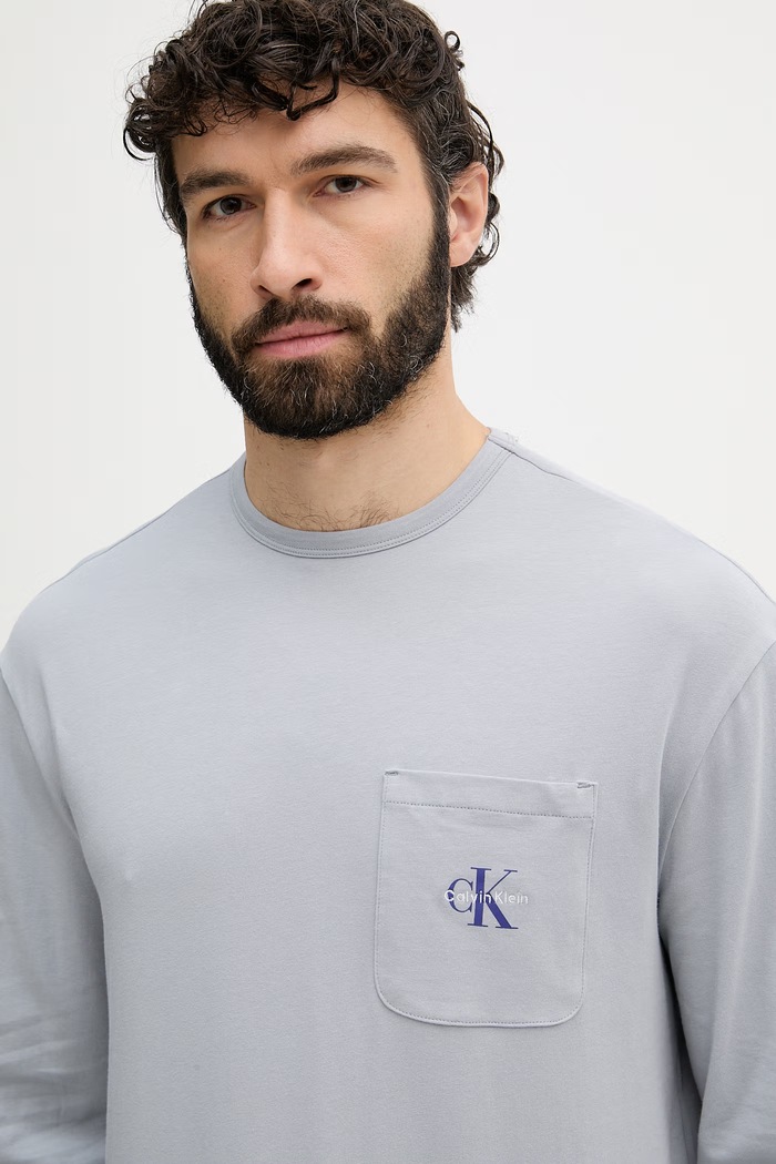 Calvin Klein Underwear piżama dwuczęściowa męska bawełniana z elastanem LV00NM2999 szary
