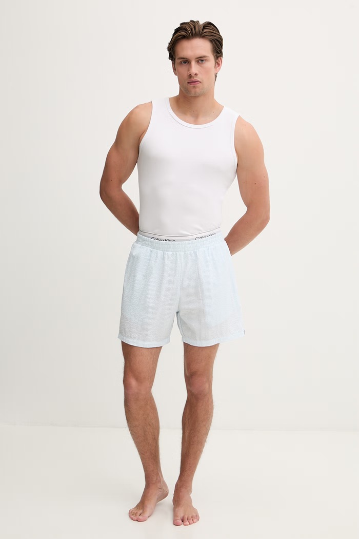 Calvin Klein Underwear szorty piżamowe męskie bawełniane LV00NM3018 niebieski SS26