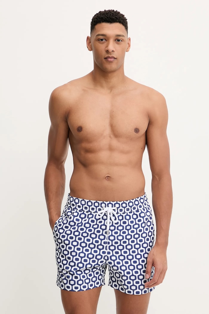 Frescobol Carioca pantaloni scurți de baie cu modele bleumarin 1008.04