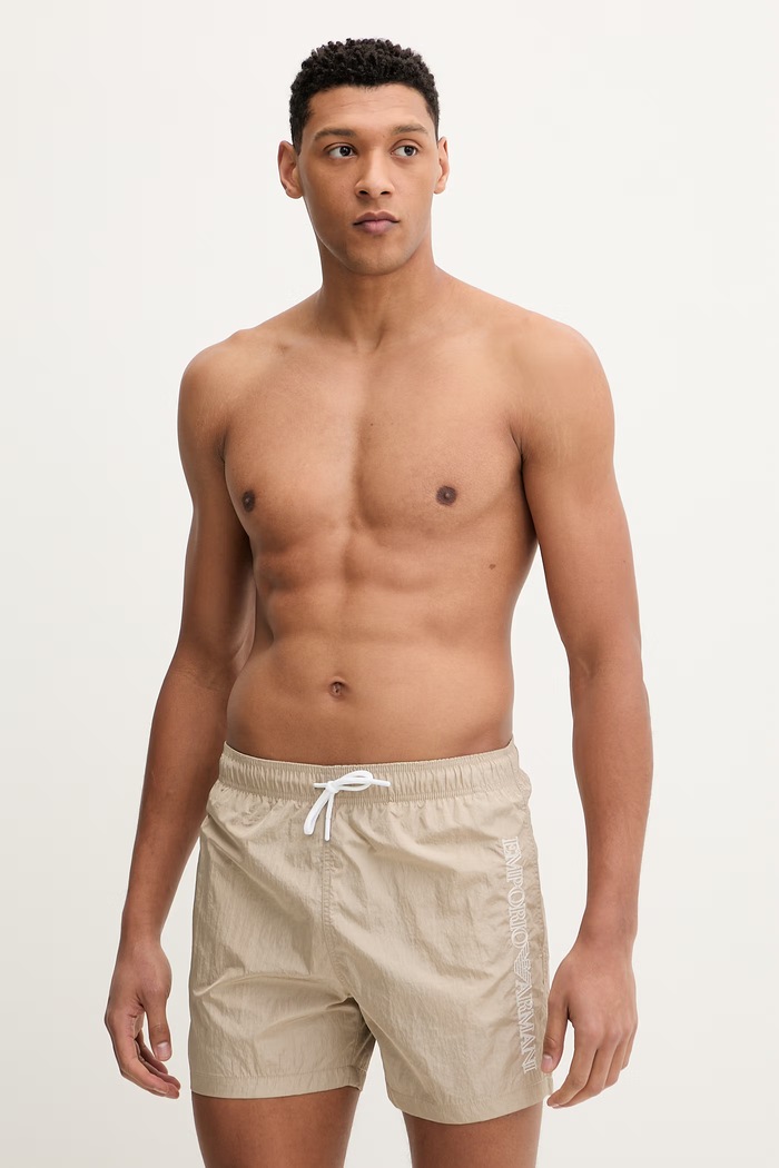 Plavky Emporio Armani Underwear nášivka béžová EM000583.AF20425