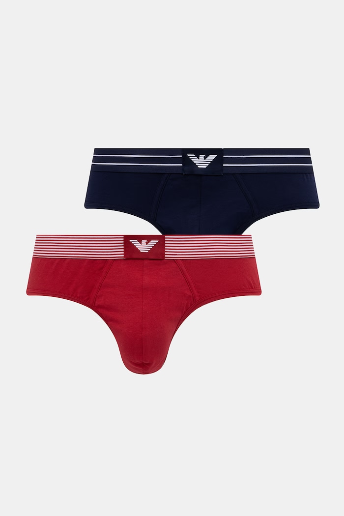 Emporio Armani Underwear pánske bavlnené slipy s elastanom 2-pak červená EM000401.AF18884