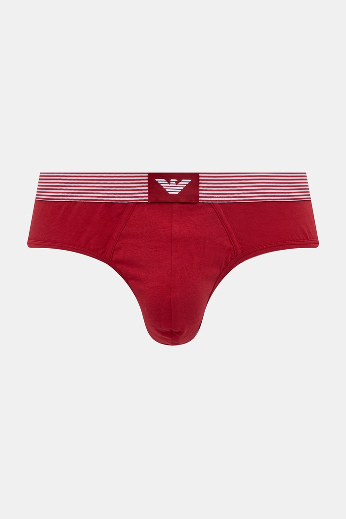 Emporio Armani Underwear pánske bavlnené slipy s elastanom 2-pak EM000401.AF18884 červená SS26