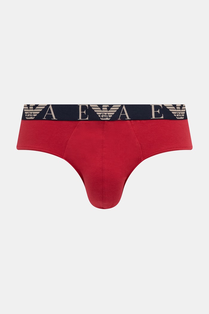 Oblečenie Slipy Emporio Armani Underwear 3-pak EM000258.AF20668 červená
