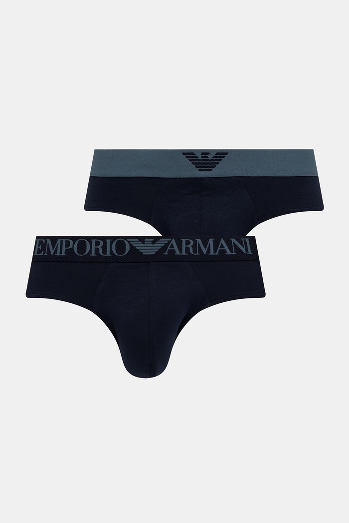Emporio Armani Underwear Slip pentru bărbați, din bumbac cu elastan pachet de 2 bleumarin EM000251.AF18881