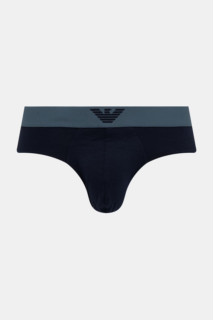 Îmbrăcăminte Emporio Armani Underwear Slip pentru bărbați, din bumbac cu elastan pachet de 2 EM000251.AF18881 bleumarin