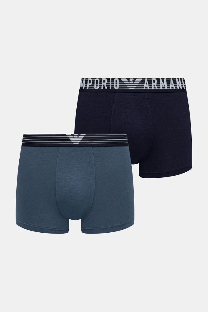 Emporio Armani Underwear bokserki dopasowane męskie z wiskozą granatowy EM001014.AF18893