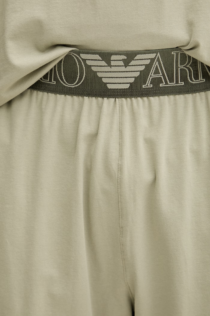 Emporio Armani Underwear pijama din două piese pentru bărbați, din bumbac cu elastan EM000400.AF18890 verde