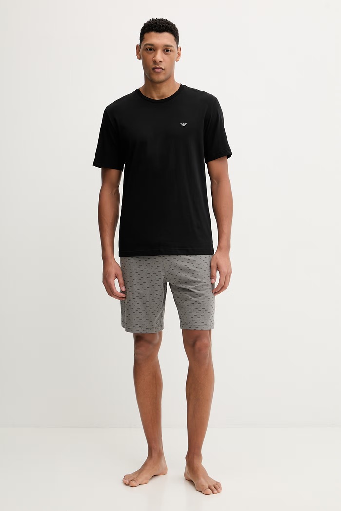 Bavlnené pyžamo Emporio Armani Underwear bavlna čierna EM000399.AF18885