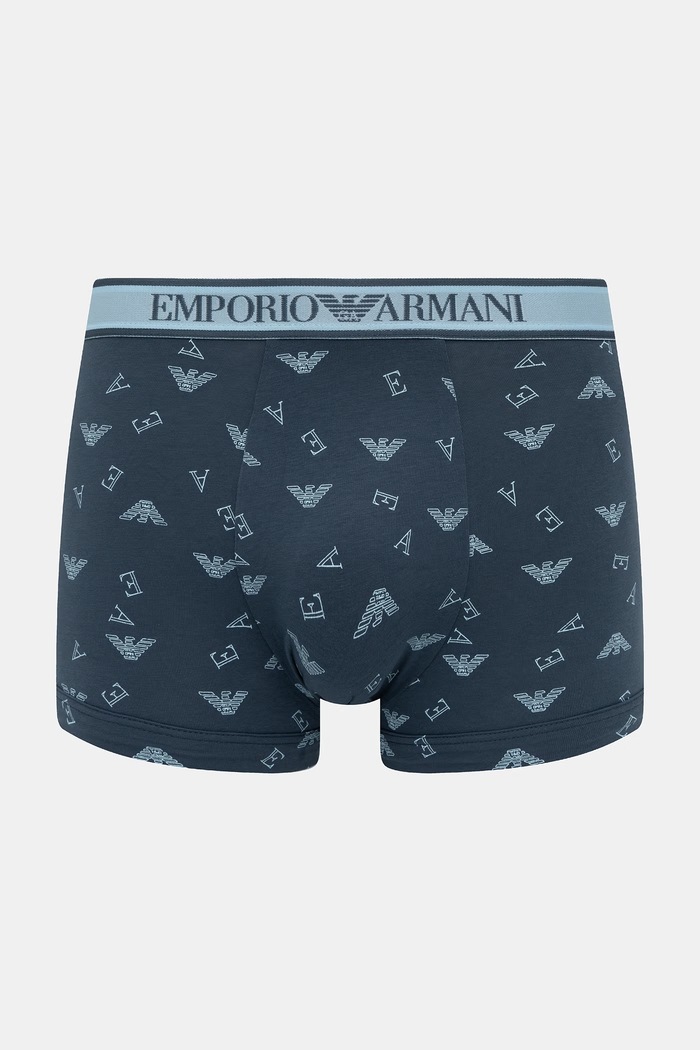 Îmbrăcăminte Emporio Armani Underwear boxeri mulați pentru bărbați pachet de 3 EM000370.AF20669 bleumarin