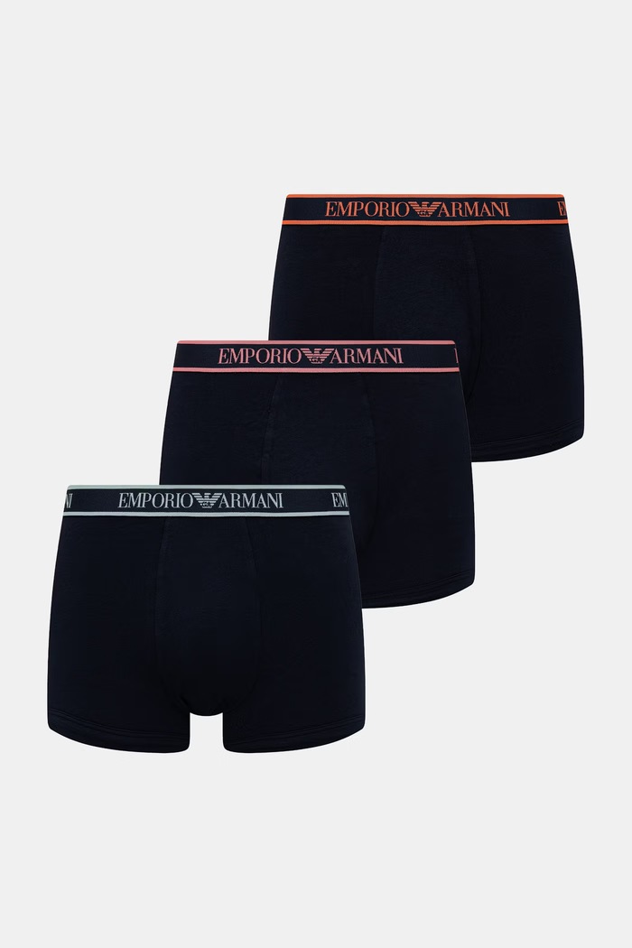 Emporio Armani Underwear priliehavé boxerky pánske 3-pak tmavomodrá EM000259.AF20669