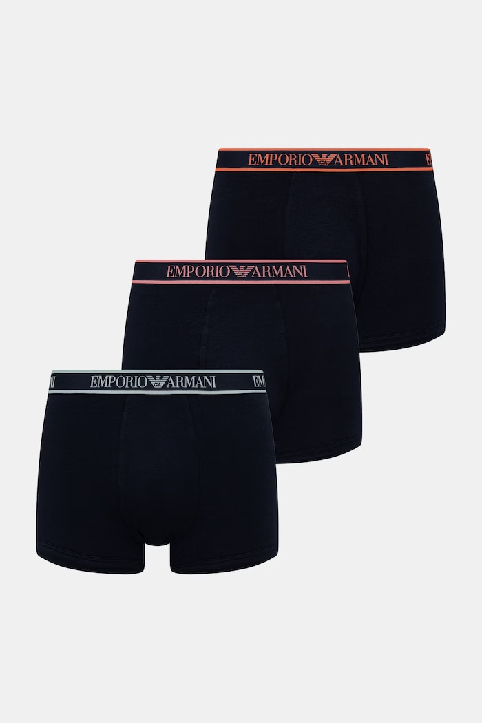 Emporio Armani Underwear priliehavé boxerky pánske 3-pak tmavomodrá EM000259.AF20669