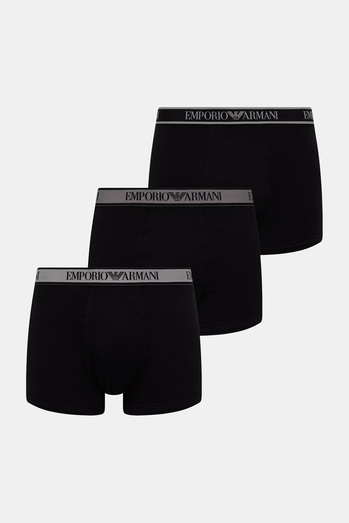 Emporio Armani Underwear priliehavé boxerky pánske 3-pak čierna EM000259.AF20669
