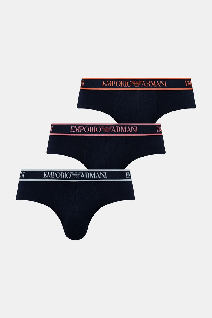 Emporio Armani Underwear slip pentru bărbați, cu bumbac pachet de 3 bleumarin EM000258.AF20669