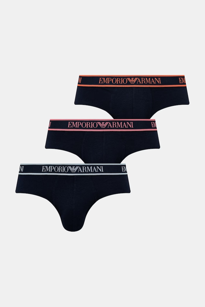 Emporio Armani Underwear slip pentru bărbați, cu bumbac pachet de 3 bleumarin EM000258.AF20669