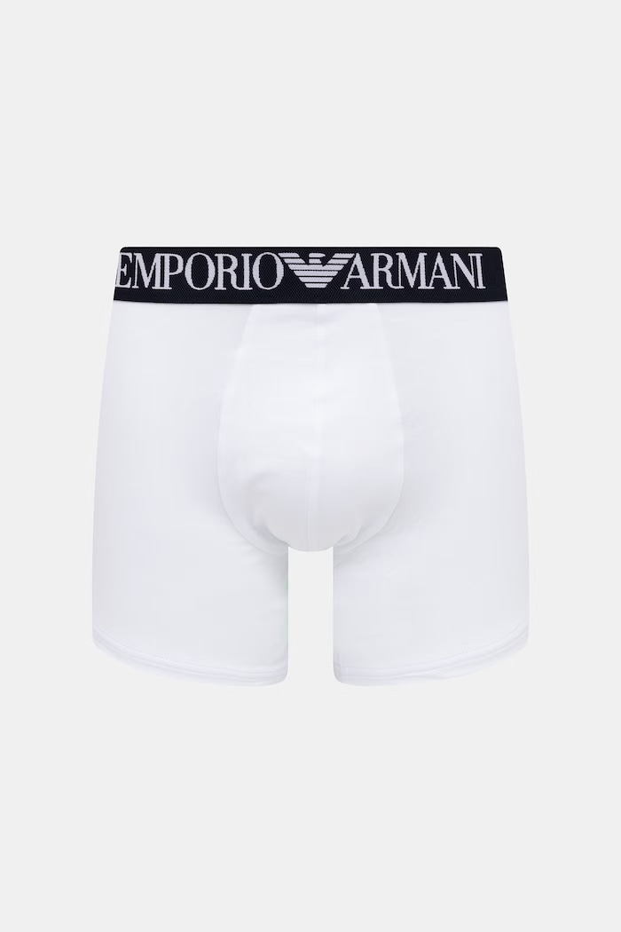 Oblečenie Pánske bavlnené boxerky s elastanom Emporio Armani Underwear 2-pak EM000252.AF18881 tmavomodrá