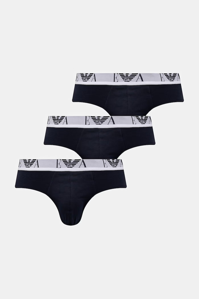 Emporio Armani Underwear slipy 3-pack dzianina granatowy EM000258.AF14131