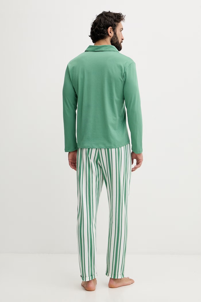 Odzież United Colors of Benetton piżama męska bawełniana 3MFL4P035 zielony
