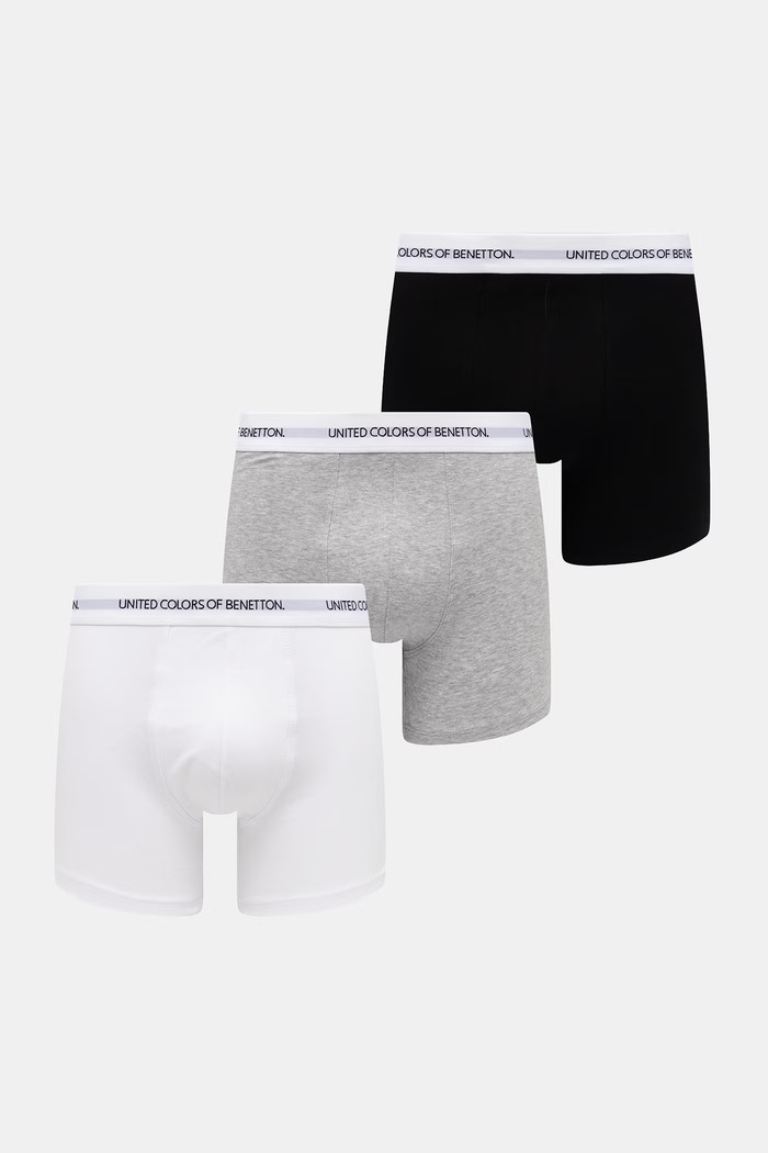 United Colors of Benetton boxeri pentru bărbați pachet de 3 negru 3OP82X01R