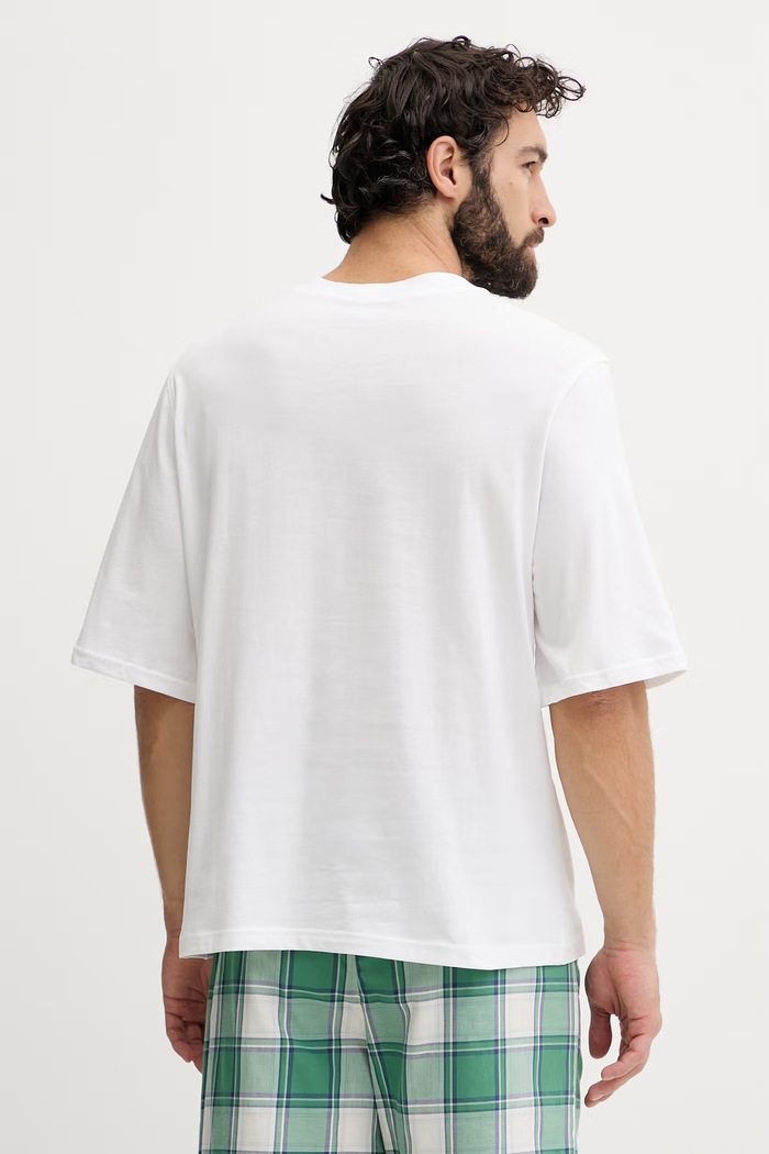 Odzież United Colors of Benetton koszulka piżamowa męska bawełniana 3VR54M02A biały