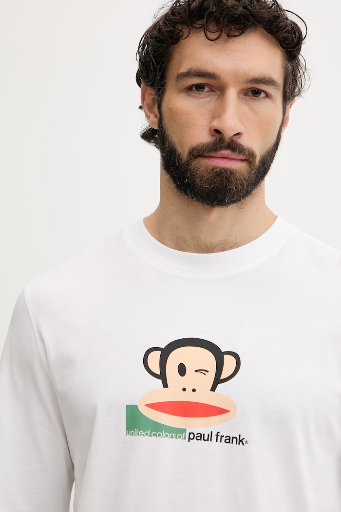 United Colors of Benetton koszulka piżamowa męska bawełniana biały 3VR54M02A