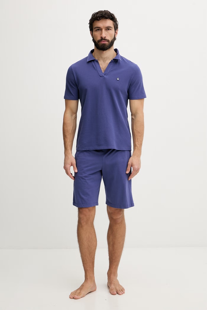 United Colors of Benetton piżama męska bawełniana 3YES4P036 granatowy SS26