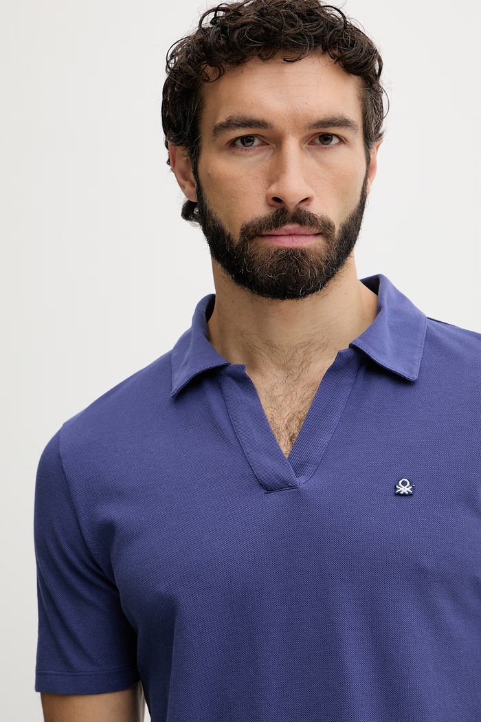 United Colors of Benetton piżama męska bawełniana 3YES4P036 granatowy